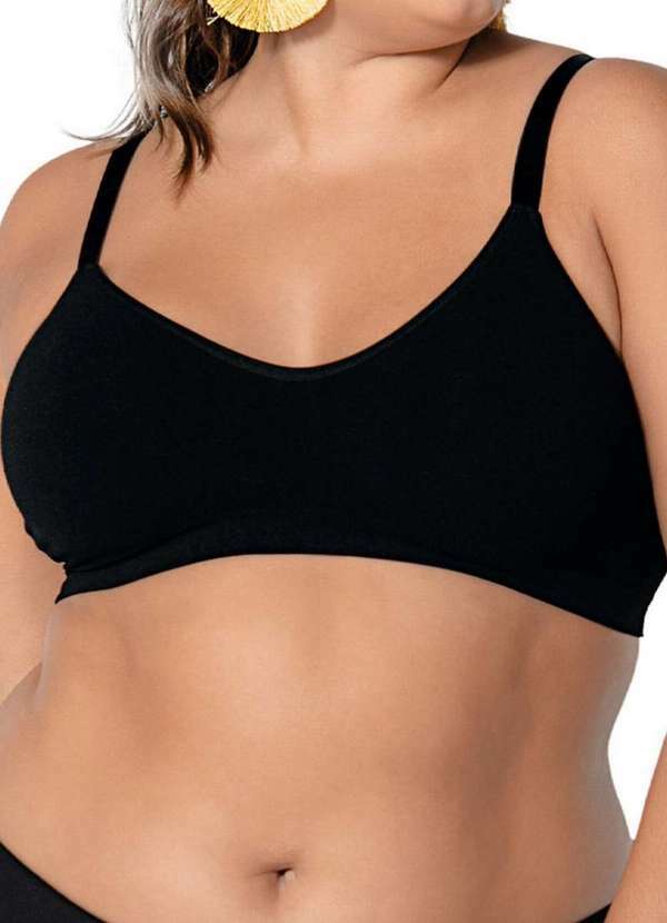 Vista 2 Top sem Aro e sem Bojo Ultraleve Demillus 61146 Plus Size 27-Preto Demillus