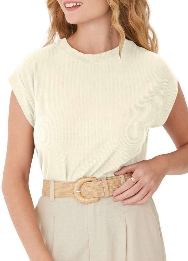 Vista 2 Blusa Feminina Ampla Malwee 1000131501 01739-Off-White Malwee