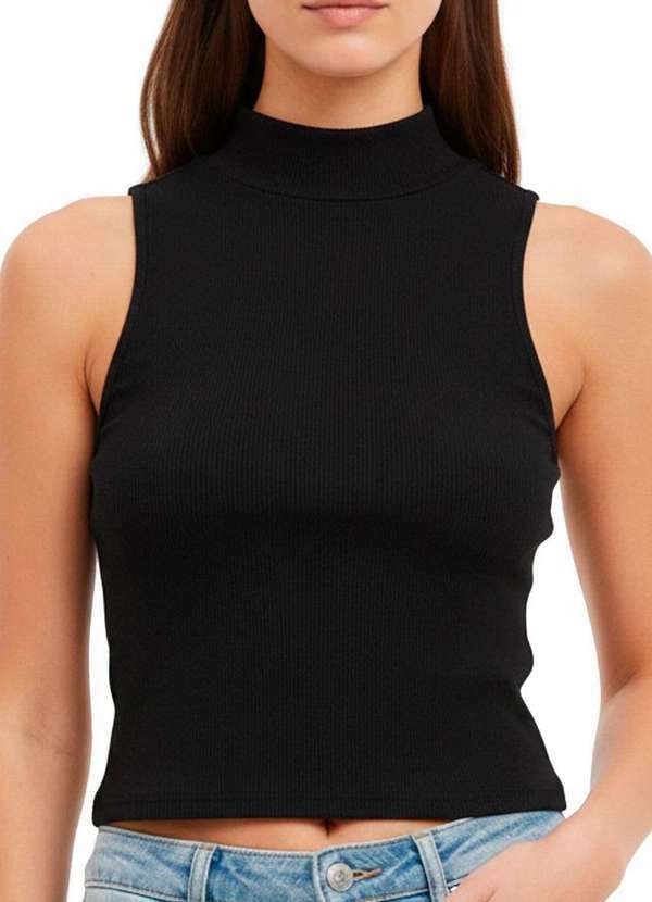 Blusa Feminina Cropped Enfim Preto
