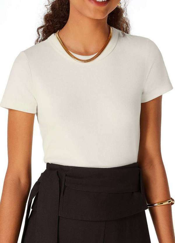 Blusa Feminina Cropped Hering Bege
