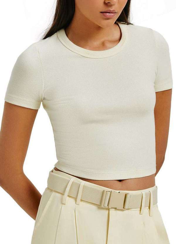 Blusa Feminina Cropped Hering Amarelo