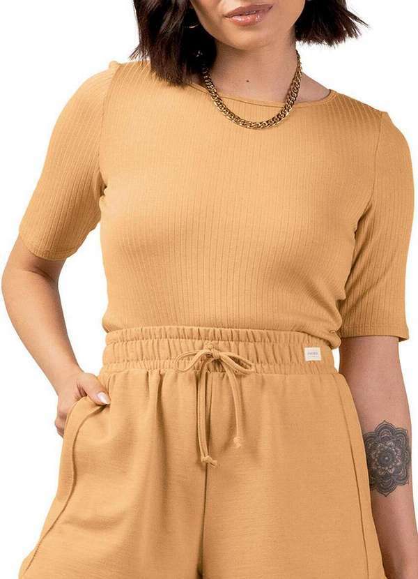 Blusa Feminina Cropped Marialicia Laranja