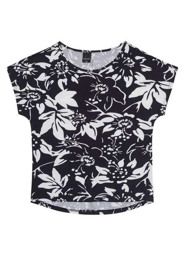 Vista 2 Blusa Feminina Malwee 1000120861 Dj88a-Preto-Floral Malwee