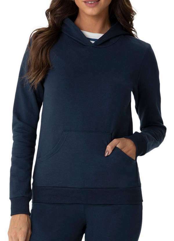 Blusa Feminina Moletom Malwee 1000054824 02023-Marinho
