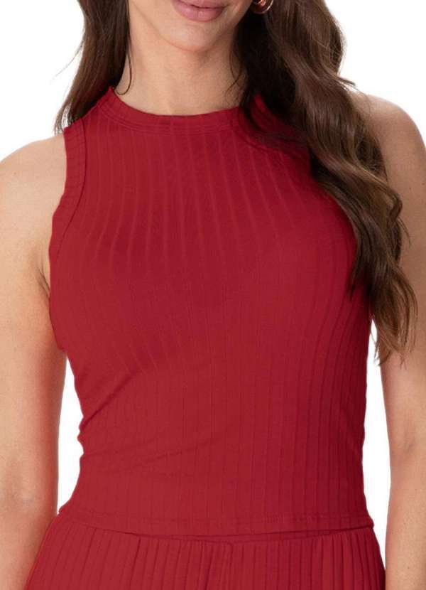 Vista 2 Blusa Feminina Regata Cropped Malwee 1000113554 02226-Vermelho Malwee