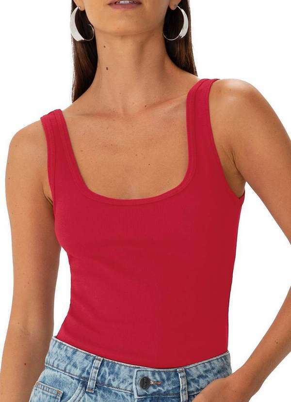 Vista 2 Blusa Feminina Regata Enfim 1000125361 02226-Vermelho Enfim