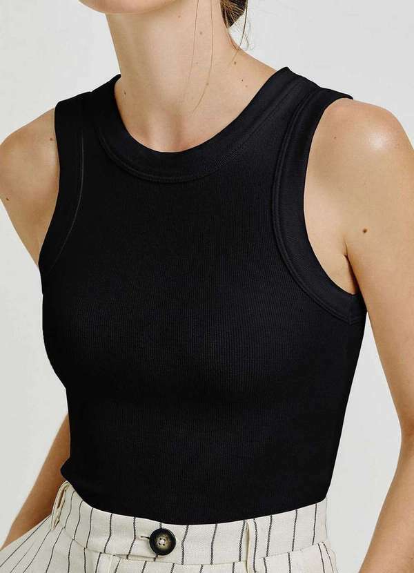 Blusa Feminina Regata Hering Preto