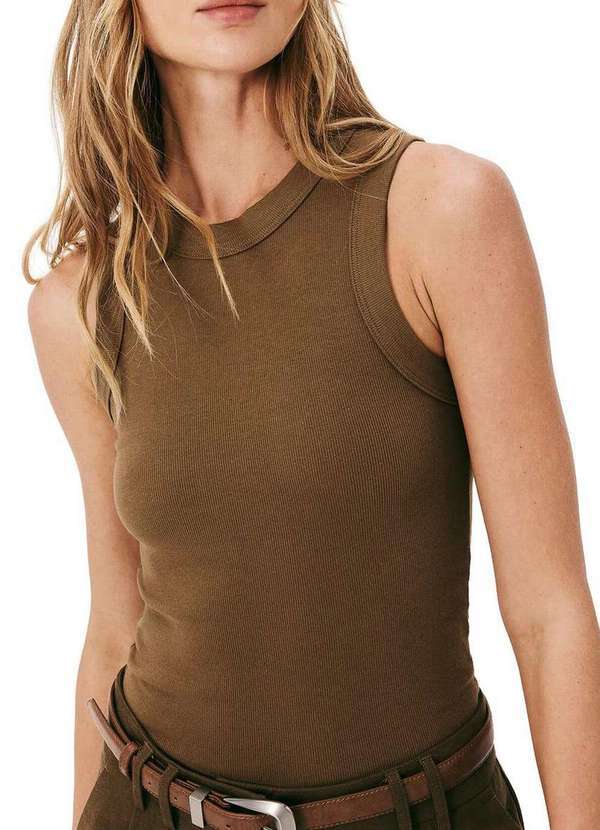 Blusa Feminina Regata Hering Marrom