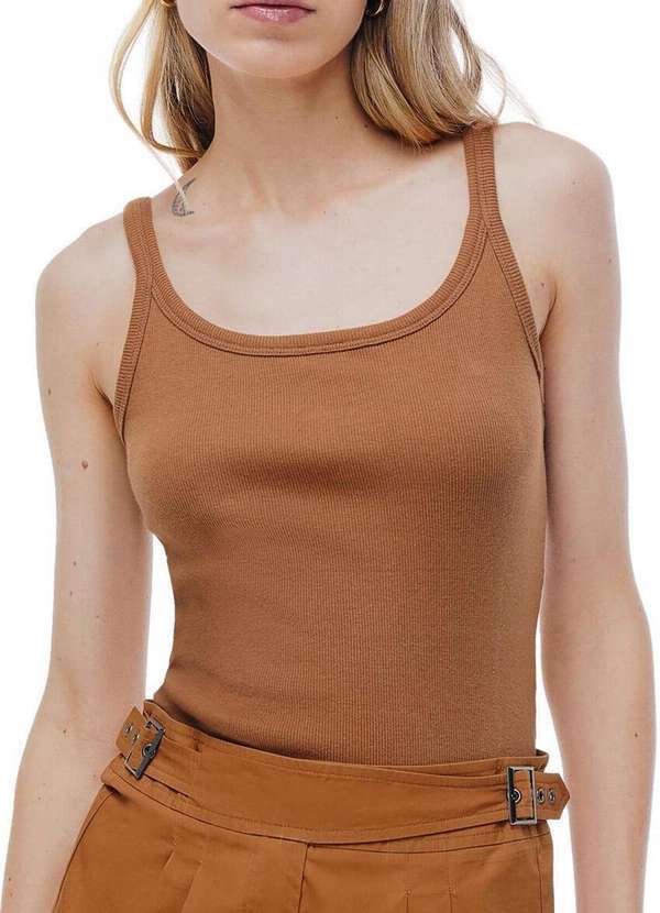 Blusa Feminina Regata Hering Marrom
