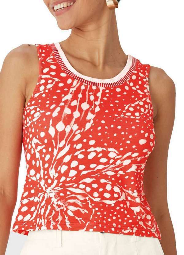 Vista 2 Blusa Feminina Regata Malwee 1000132924 Dw40b-Laranja Malwee