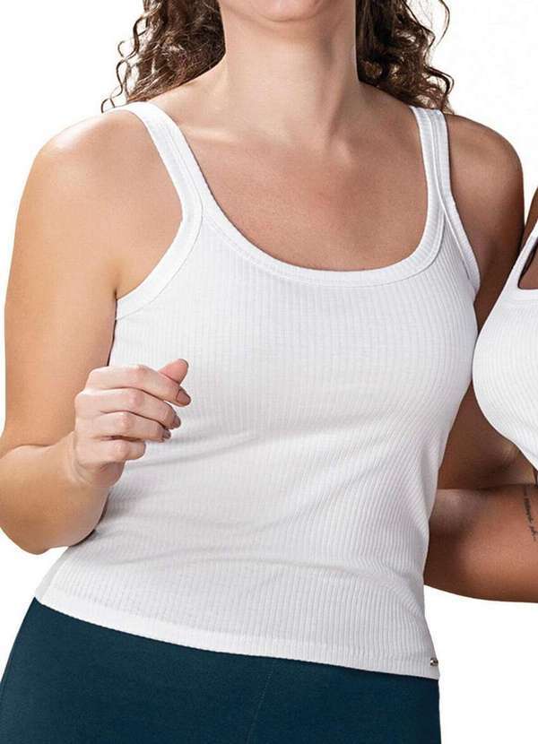 Vista 2 Blusa Feminina Regata Marialicia 52081 2001-Branco Marialícia