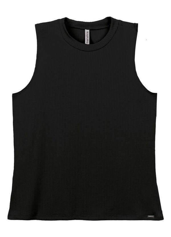 Vista 2 Blusa Feminina Regata Marialicia 52086 7001-Preto Marialícia