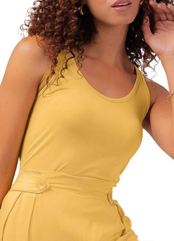 Blusa Feminina Regata Marialicia Amarelo