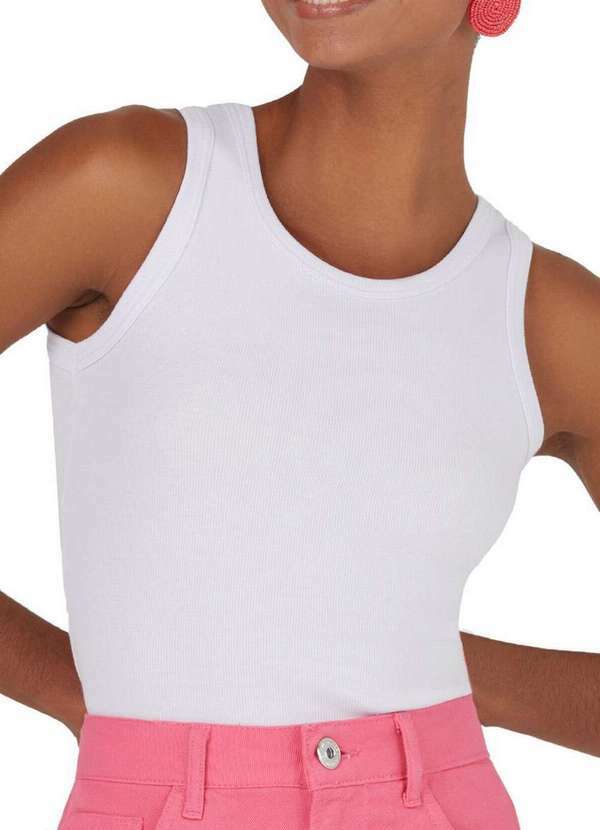 Vista 2 Camiseta Feminina Regata Malwee 1000119205 00001-Branco Malwee