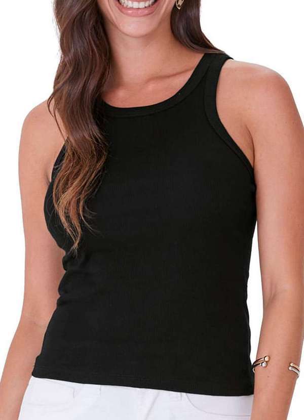 Vista 2 Camiseta Feminina Regata Malwee 1000119205 00004-Preto Malwee
