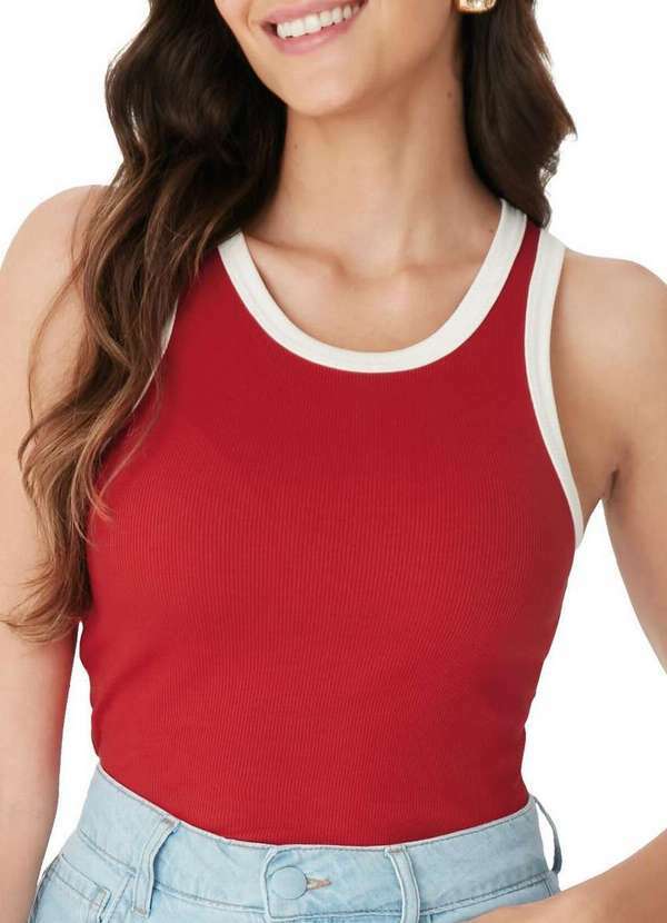 Vista 2 Camiseta Feminina Regata Malwee 1000119205 02226-Vermelho Malwee