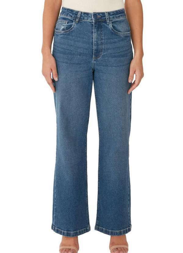 Calça Feminina Wide Leg Malwee Azul