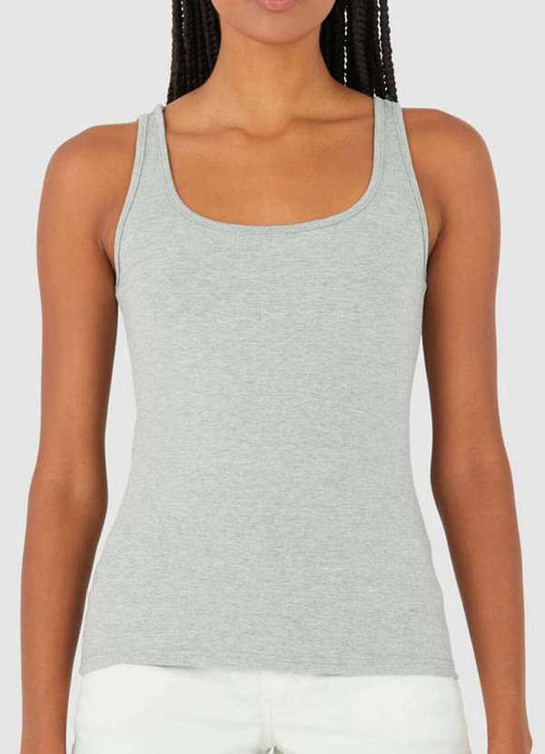 Vista 2 Blusa Feminina Regata Malwee 1000004492 50000-Cinza-Mescla Malwee