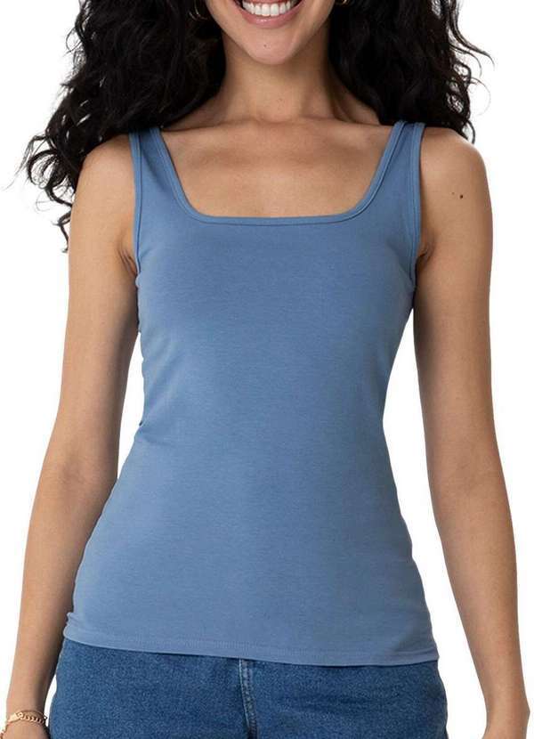 Vista 2 Blusa Feminina Regata Malwee 1000004492 00338-Azul Malwee
