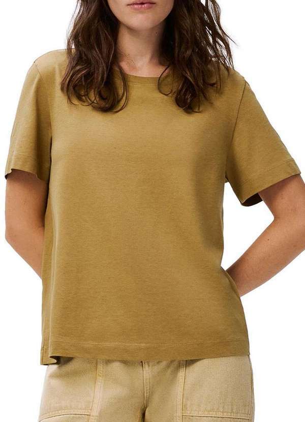 Camiseta Feminina Hering K5yd 1e-Caqui