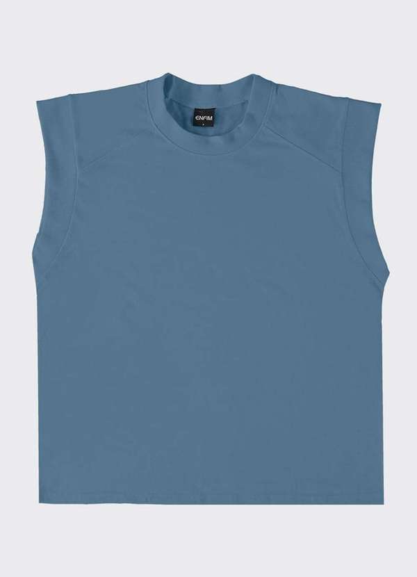 Camiseta Feminina Muscle Enfim Azul