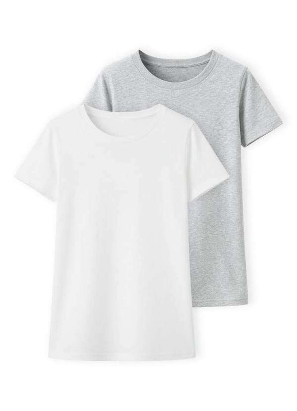 Vista 2 Kit com 2 Camisetas Feminina Hering 0241 Branco-Mescla Hering