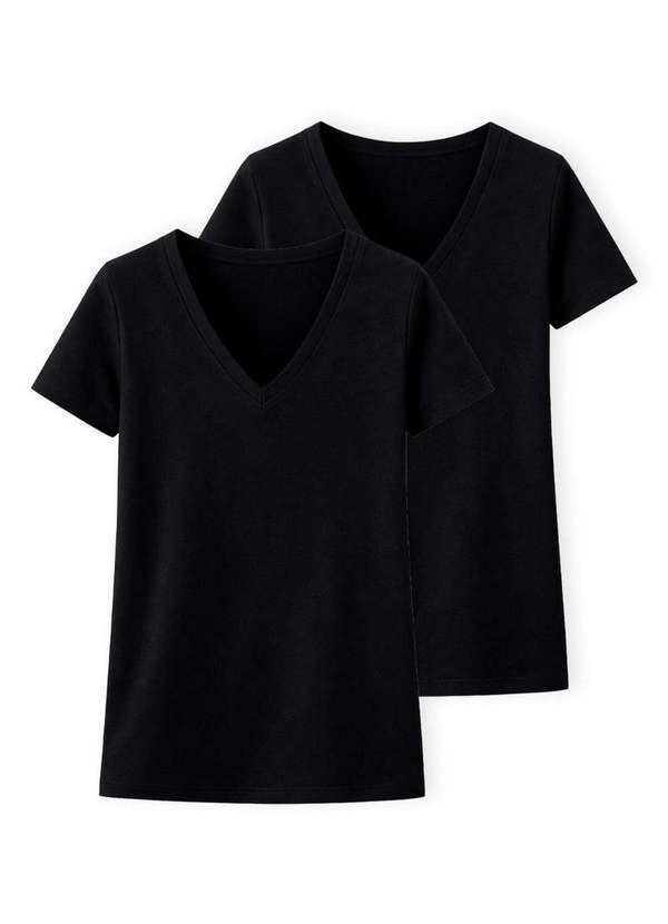 Kit com 2 Camisetas Feminina Hering 02tq Preto