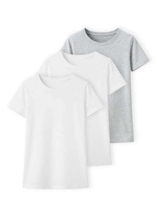 Vista 2 Kit com 3 Camisetas Feminina Hering 0241 Branco-Mescla Hering