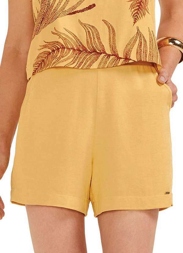 Vista 2 Shorts Feminino Marialicia 184288 3567-Mostarda