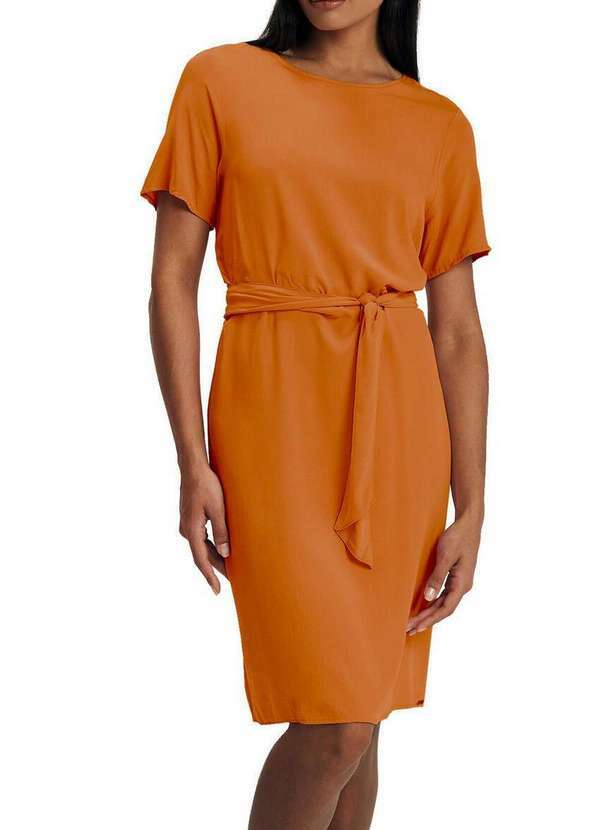 Vista 2 Vestido Curto Marialicia 184099 3498-Laranja-Carrot Marialícia