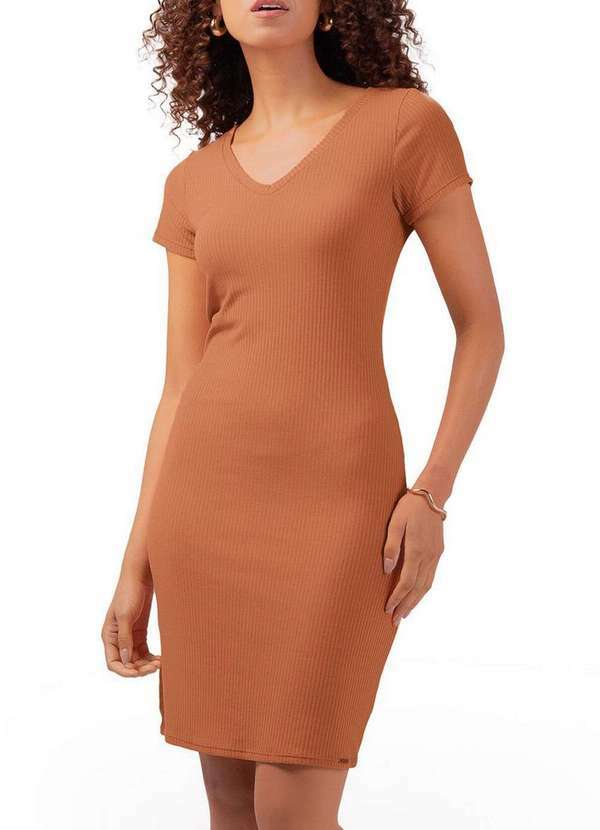 Vestido Curto Marialicia Marrom