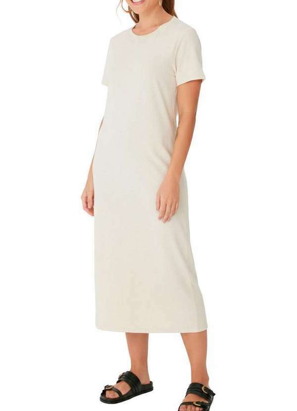 Vestido Midi Malwee Bege