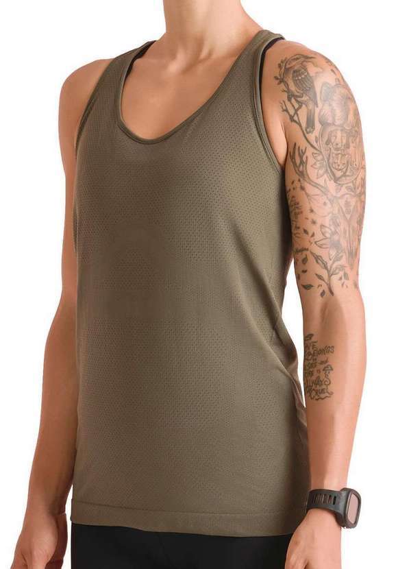 Camiseta Feminina Regata Lupo 71133-001 4600-Verde-Militar
