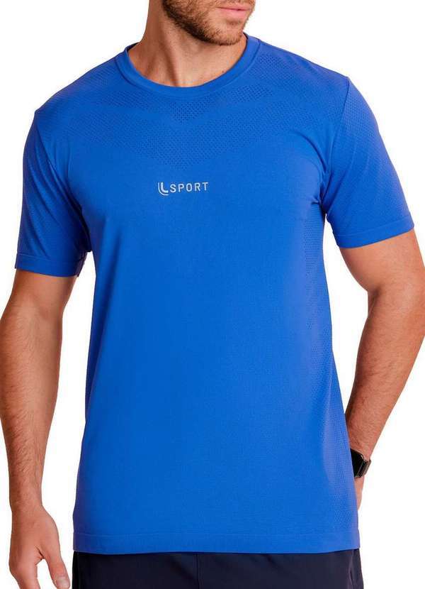 Camiseta Fitness Seamless Dry Azul