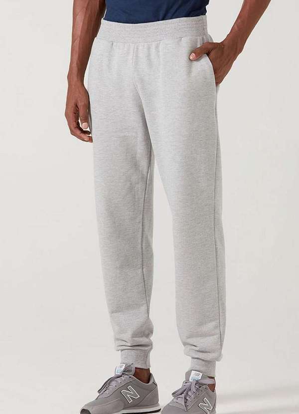 Vista 2 Calça Masculina Moletom Malwee 1000098610 50000-Cinza-Mescla Malwee