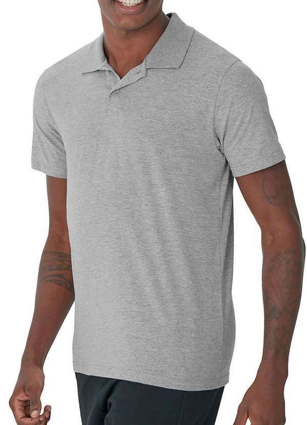 Camiseta Polo Masculina Malwee 1000004430 50000-Cinza-Mescla