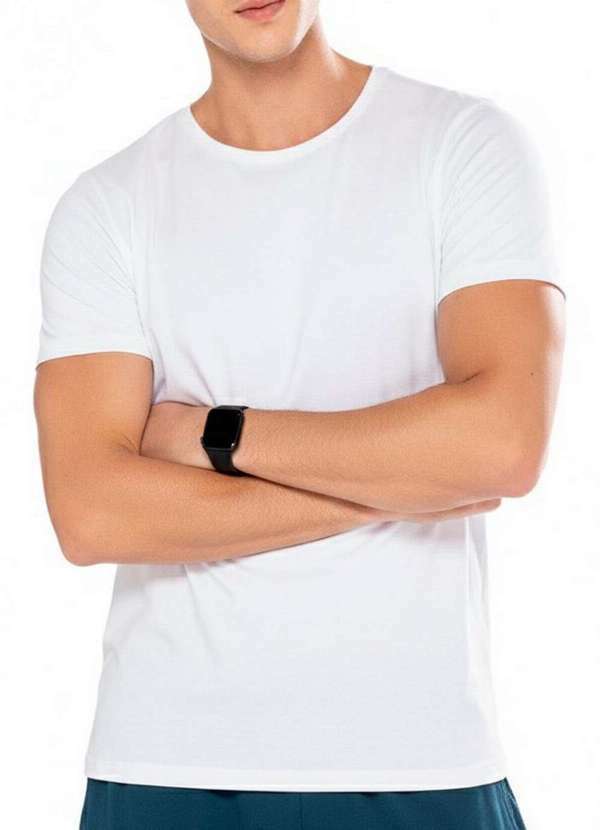 Vista 2 Camiseta Masculina Slim Enfim 1000087016 00001-Branco Enfim