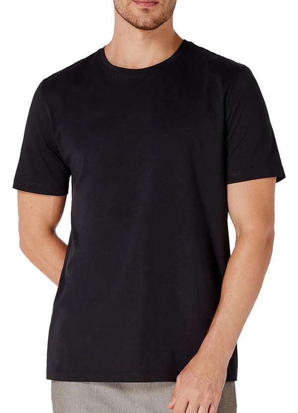 Camiseta Masculina Hering Preto Algodão Pima