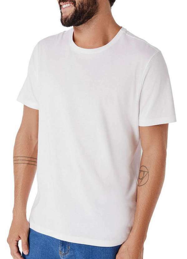 Camiseta Masculina Hering Branco Algodão Pima