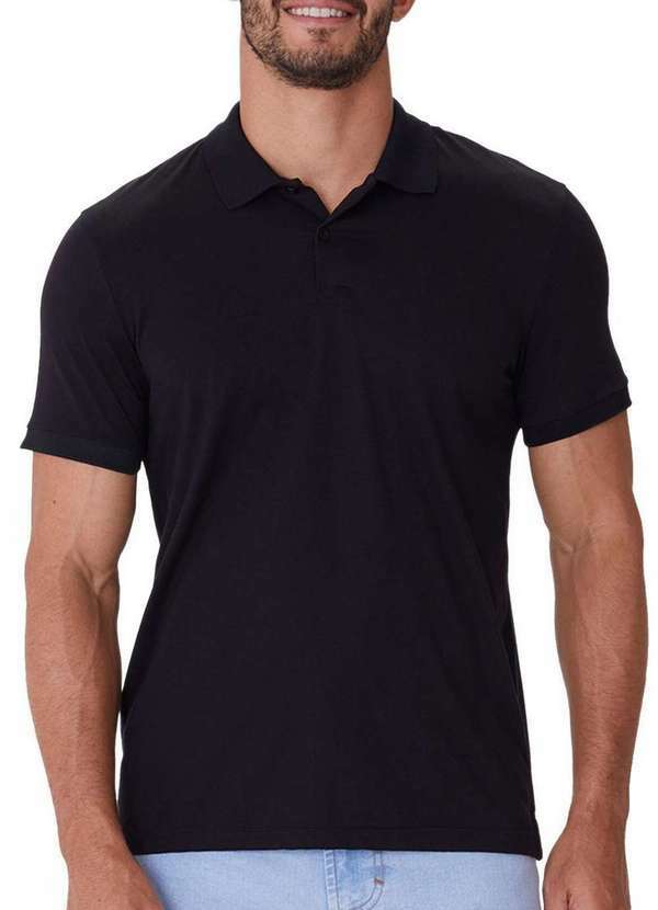 Camiseta Masculina Polo Preto Malwee 1000137330 Pima