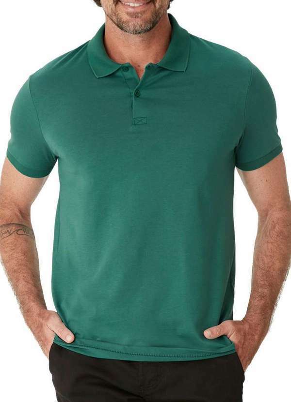 Camiseta Masculina Polo Verde Malwee 1000137330 Pima