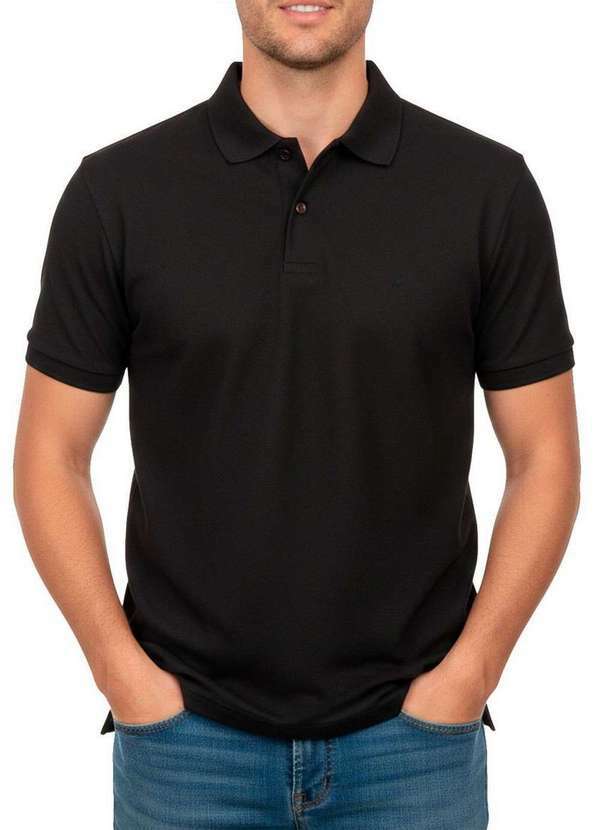 Camiseta Masculina Polo Slim Enfim Preto