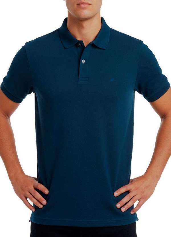 Camiseta Masculina Polo Slim Enfim Azul