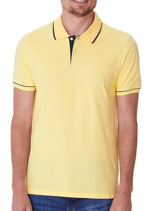 Camiseta Masculina Polo Slim Amarelo Malwee 1000132990