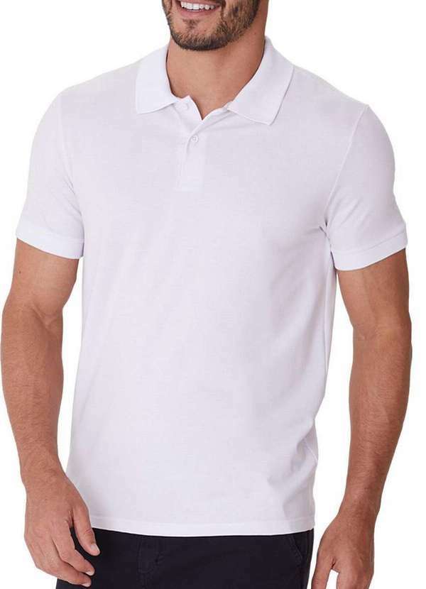 Camiseta Masculina Polo Slim Branco Malwee 1000137326