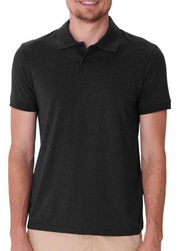 Camiseta Masculina Polo Preto Slim Malwee 1000137326