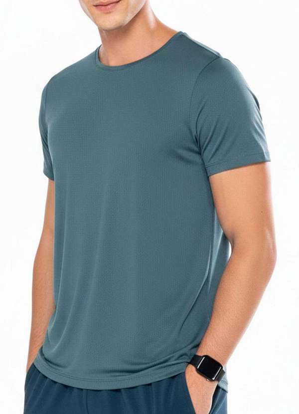 Vista 2 Camiseta Masculina Slim Enfim 1000087016 70206-Azul Enfim