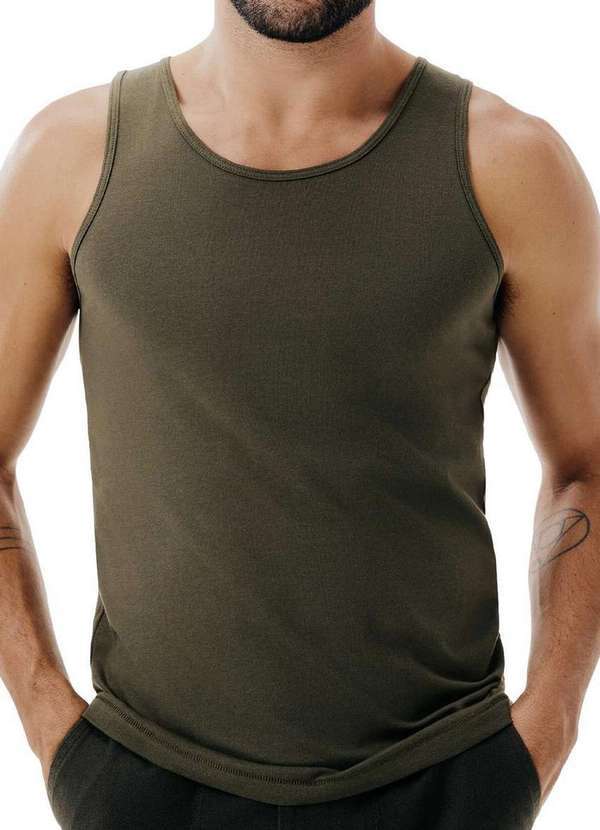 Camiseta Regata Masculina Hering Verde 0199