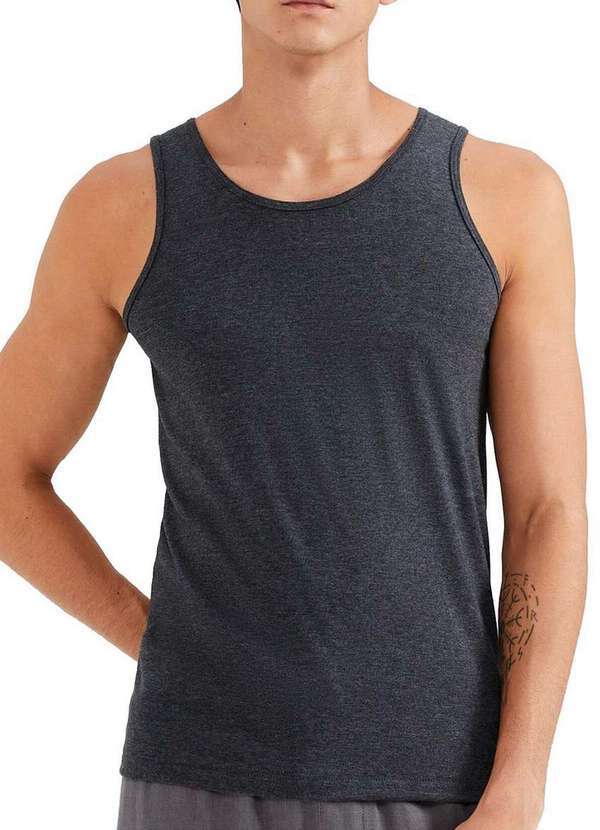 Camiseta Regata Masculina Hering Cinza 0199