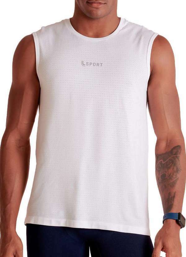 Camiseta Regata Masculina Lssport Lupo 70712-001 1110-Branco